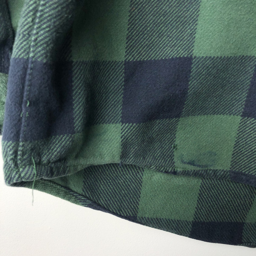 FIELD and STREAM Buffalo Check Long Sleeve Heavy Flannel Check Shirt, Men's Size M cotton green type Vintage Second Hand