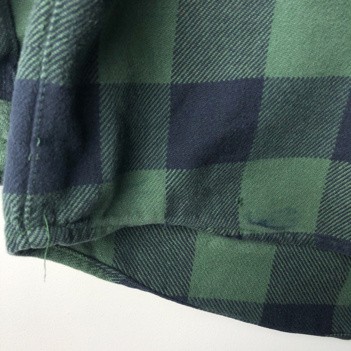 FIELD and STREAM Buffalo Check Long Sleeve Heavy Flannel Check Shirt, Men's Size M cotton green type Vintage Second Hand