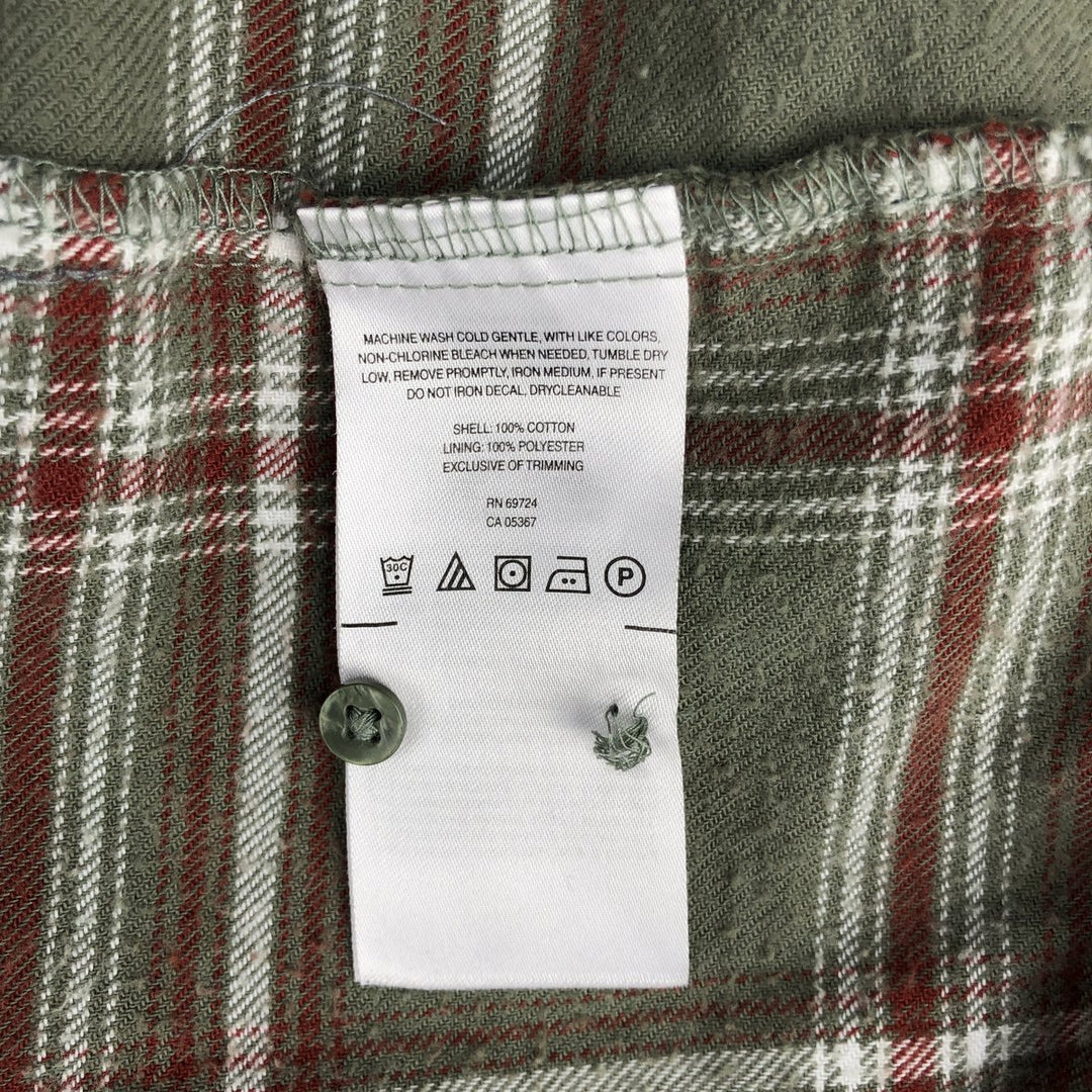 Columbia PFG Long Sleeve Button-Down Light Flannel Check Shirt, Men's Size Medium cotton Khaki type Vintage Second Hand