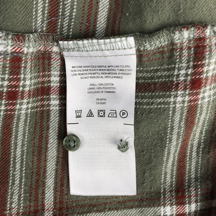 Columbia PFG Long Sleeve Button-Down Light Flannel Check Shirt, Men's Size Medium cotton Khaki type Vintage Second Hand