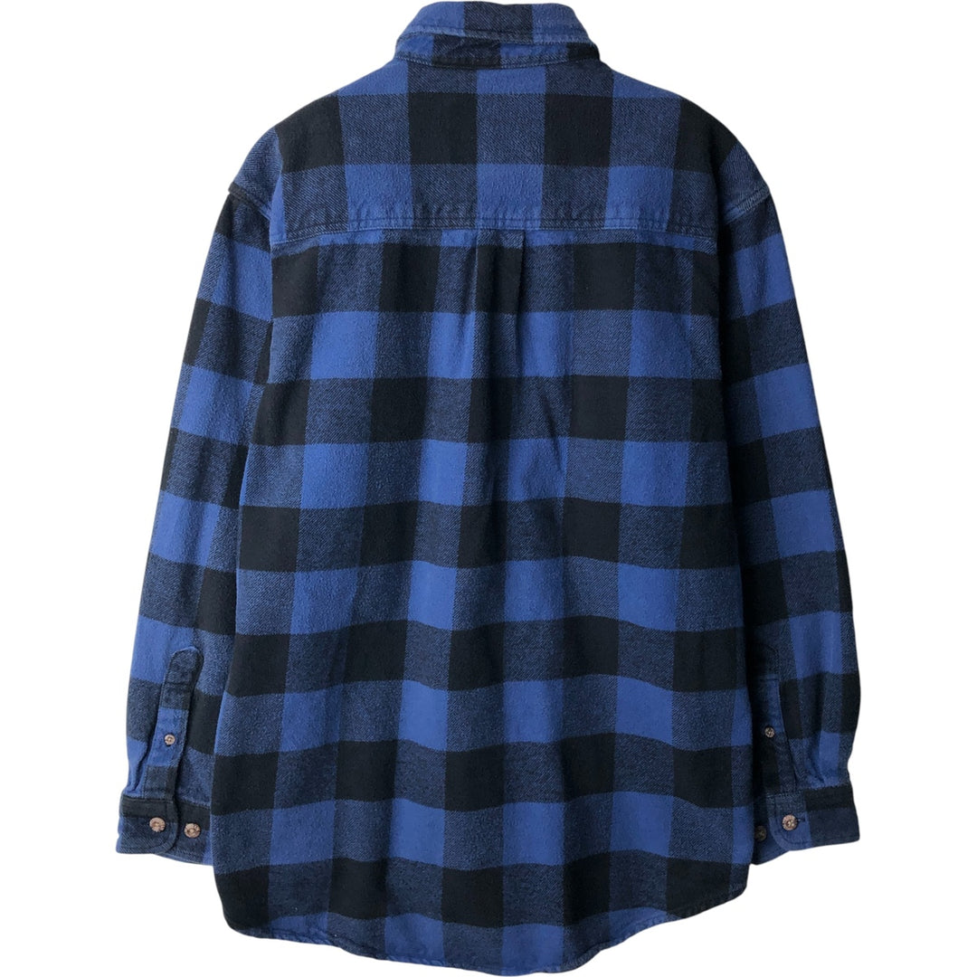 Field Stream & Stream Buffalo Check Long Sleeve Heavy Flannel Check Shirt, Men's Size Medium unclear blue type Vintage Second Hand