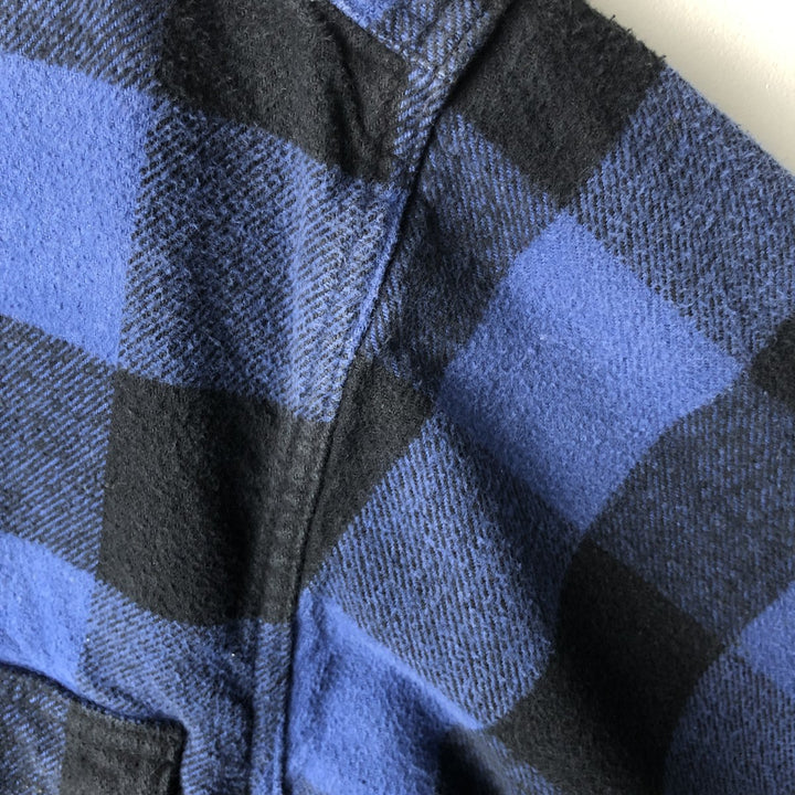 Field Stream & Stream Buffalo Check Long Sleeve Heavy Flannel Check Shirt, Men's Size Medium unclear blue type Vintage Second Hand