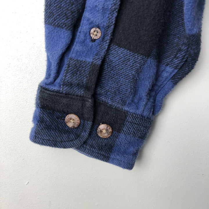 Field Stream & Stream Buffalo Check Long Sleeve Heavy Flannel Check Shirt, Men's Size Medium unclear blue type Vintage Second Hand