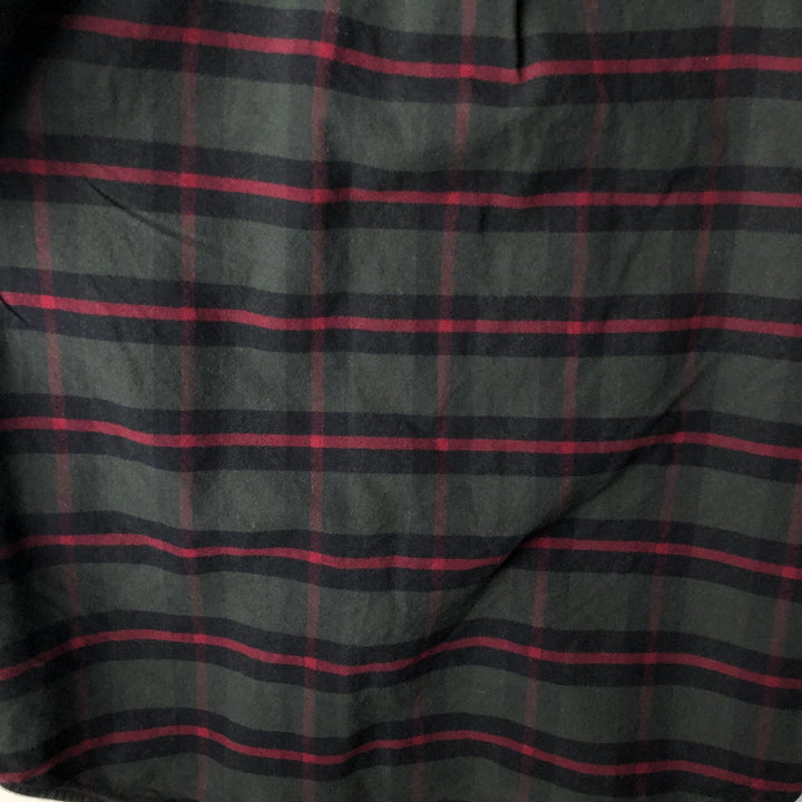 Eddie Bauer long-sleeved flannel check shirt, men's size M cotton green type Vintage Second Hand