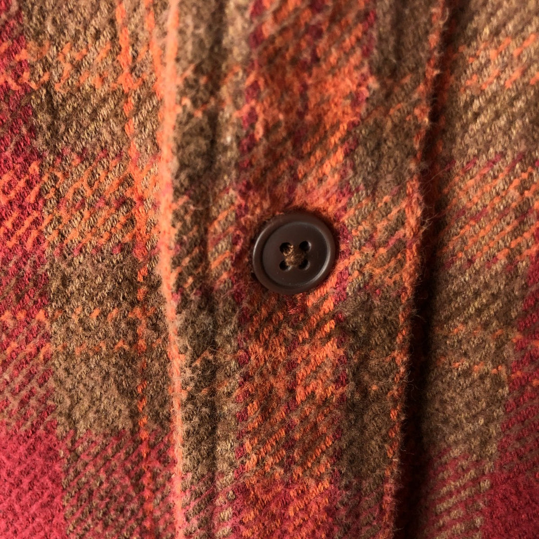 Vintage St. John's Bay Men's Long Sleeve Heavy Flannel Check Shirt, Size L cotton red type Vintage Second Hand