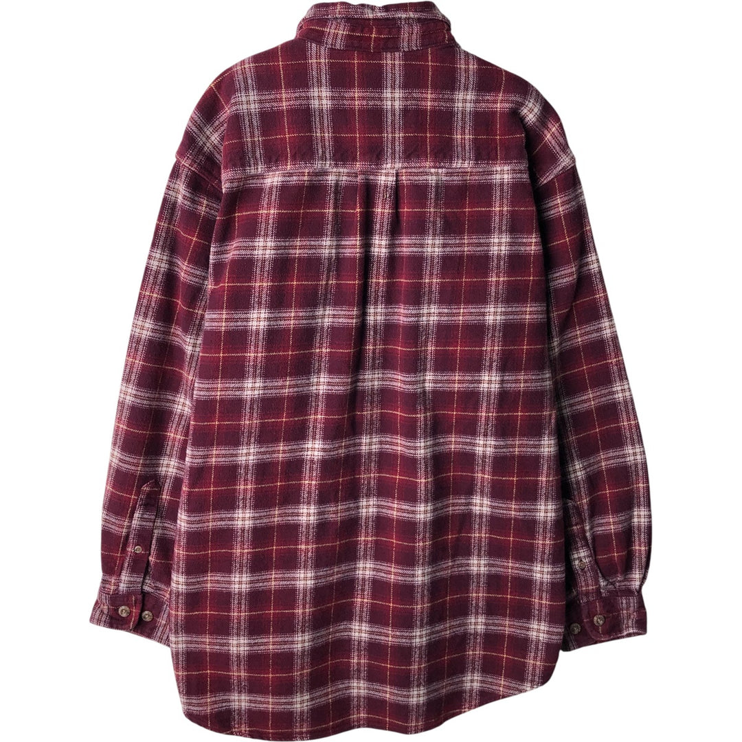 FIELD and STREAM Long Sleeve Heavy Flannel Check Shirt, Men's Size L cotton red type Vintage Second Hand