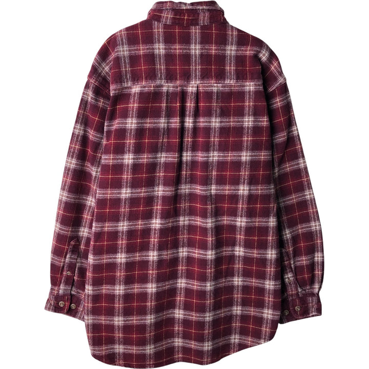 FIELD and STREAM Long Sleeve Heavy Flannel Check Shirt, Men's Size L cotton red type Vintage Second Hand