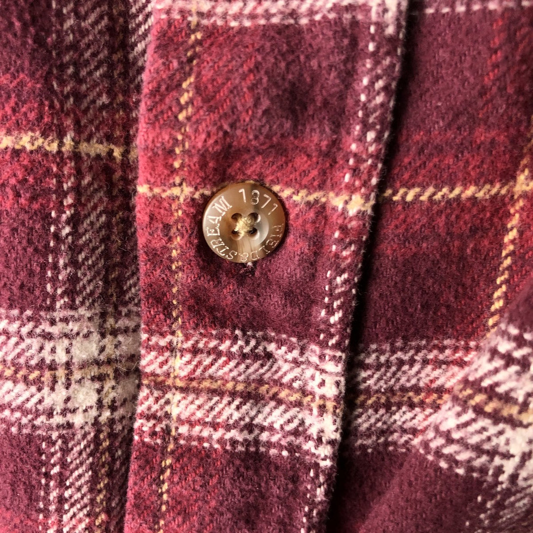 FIELD and STREAM Long Sleeve Heavy Flannel Check Shirt, Men's Size L cotton red type Vintage Second Hand