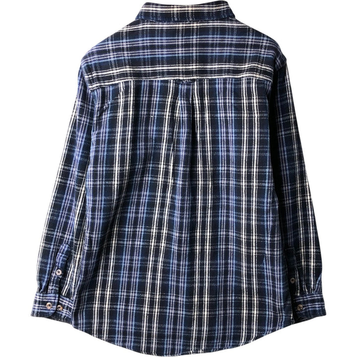 FIELD AND STREAM Long Sleeve Flannel Check Shirt, Men's Size M cotton navy blue type Vintage Second Hand