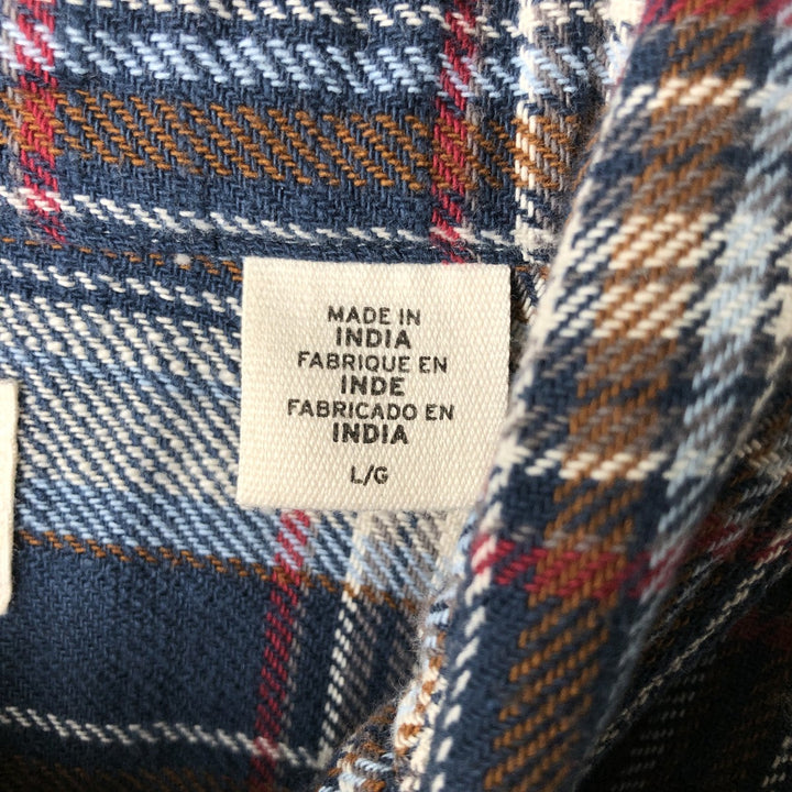 Levi's Long Sleeve Light Nell Check Shirt, Men's Size L cotton navy blue type Vintage Second Hand