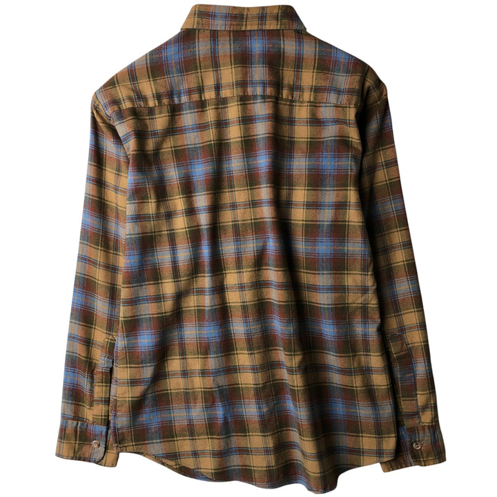 Vintage 1980'S Roebucks Light Flannel Check Shirt, Men's Size Medium cotton ocher yellow type Vintage Second Hand