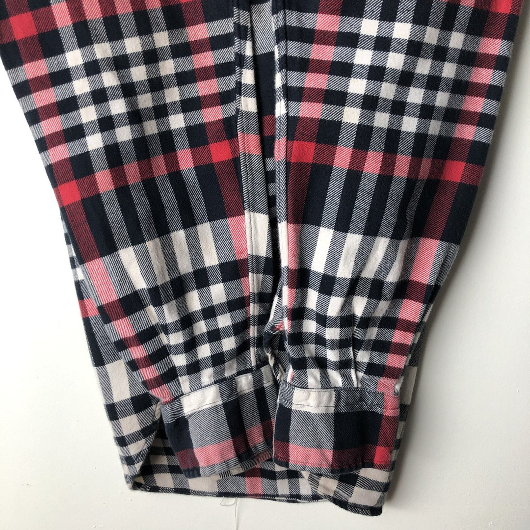 POLO by Ralph Lauren LOWELL CUSTOM FIT long-sleeved Lightflannel check shirt, made in Italy, men's size L cotton navy blue type Vintage Second Hand