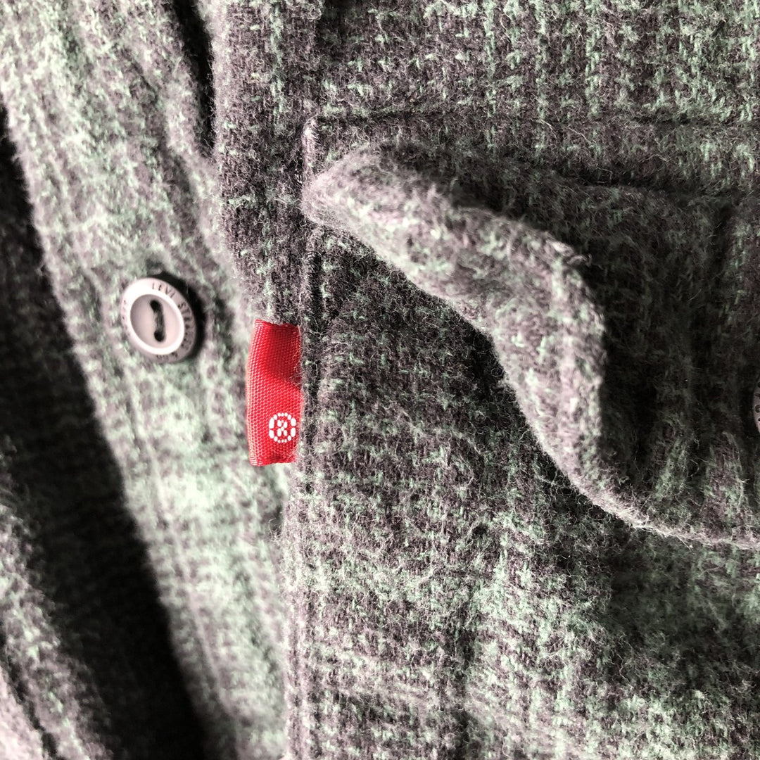 Levi's Relaxed Ombre Check Long Sleeve Light Flannel Check Shirt, Men's Size Medium unclear black type Vintage Second Hand