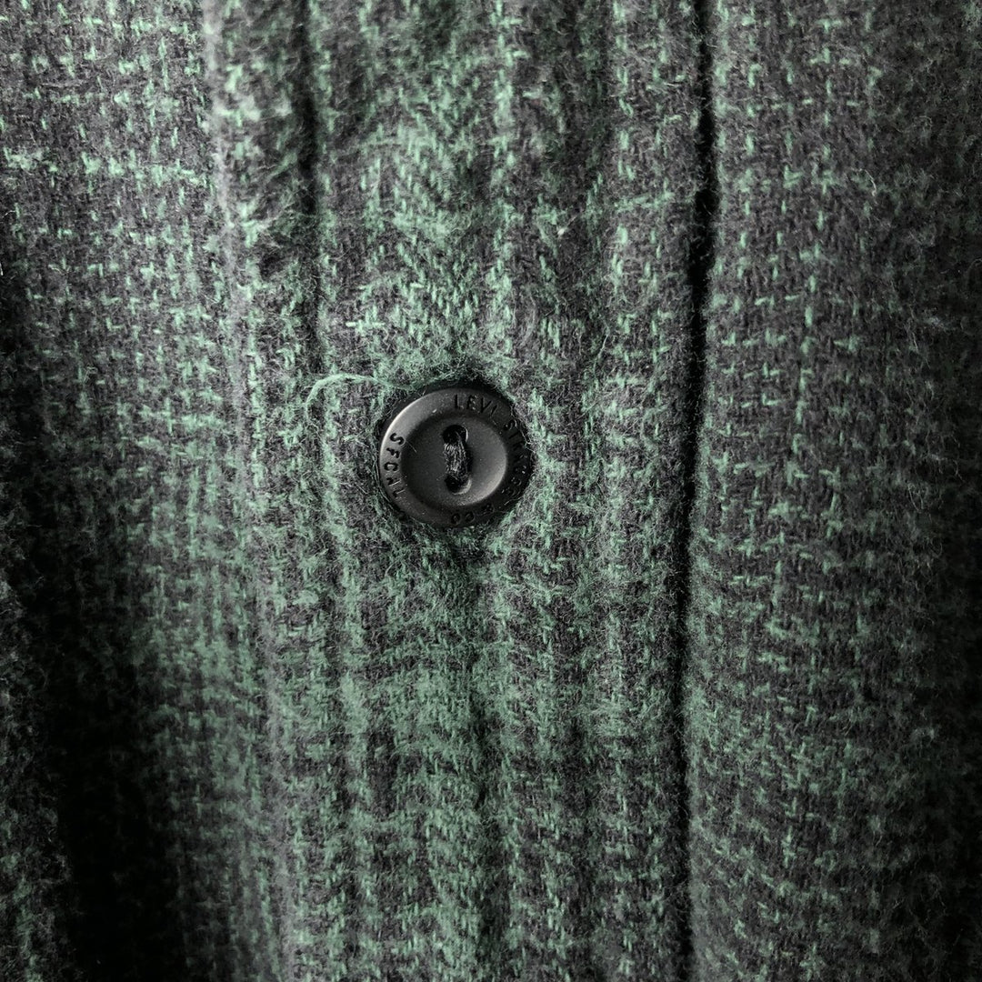 Levi's Relaxed Ombre Check Long Sleeve Light Flannel Check Shirt, Men's Size Medium unclear black type Vintage Second Hand