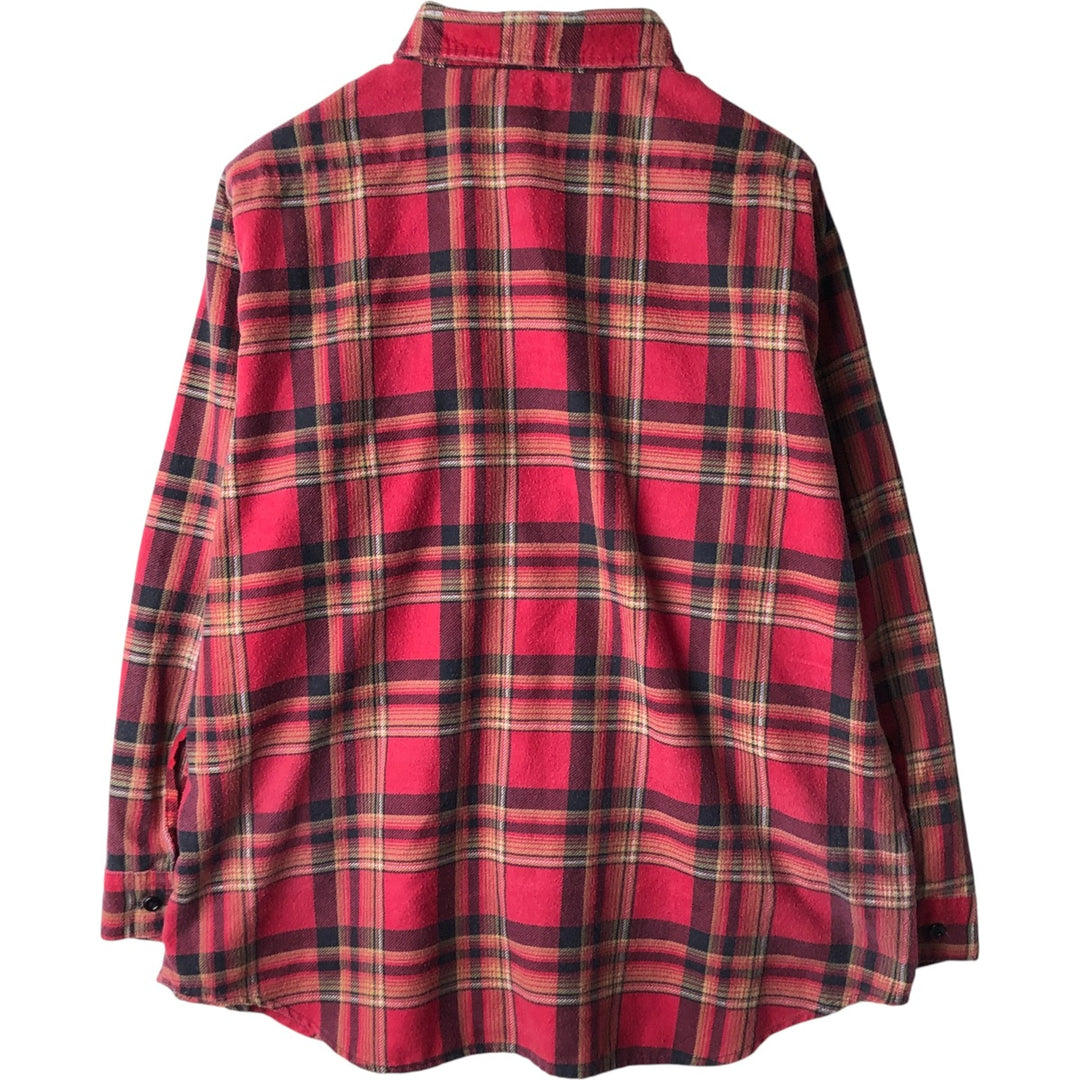 Vintage 70s-80'S Big Mike long-sleeved printed flannel check shirt, men's size XL cotton red type Vintage Second Hand