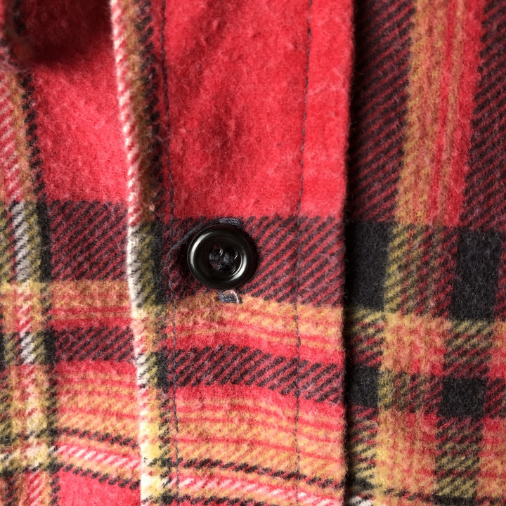 Vintage 70s-80'S Big Mike long-sleeved printed flannel check shirt, men's size XL cotton red type Vintage Second Hand