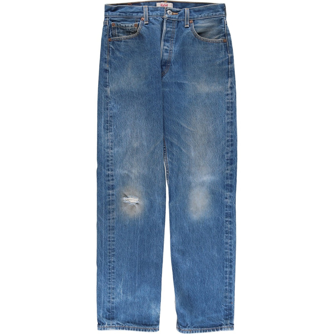 2000'S Levi's 501 Straight Leg Button-Fly Denim Pants, Men's, Size W29 cotton blue type Vintage Second Hand