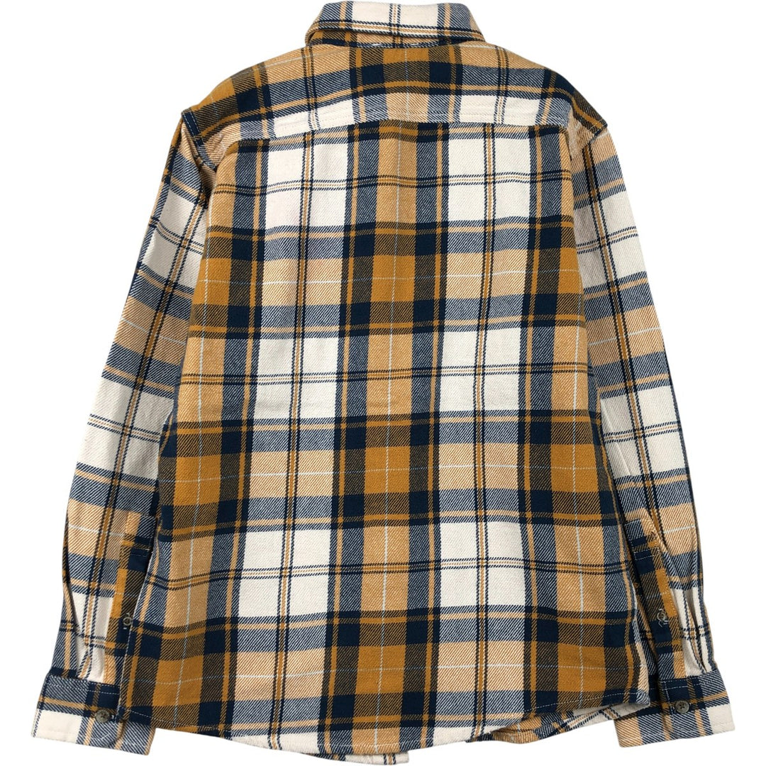 Eddie Bauer Classic Fit Long Sleeve Flannel Check Shirt, Men's Size Small cotton yellow type Vintage Second Hand