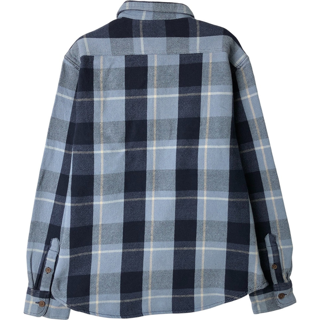 Old Navy Regular Fit Long Sleeve Flannel Check Shirt, Men's Size Medium cotton Blue type light blue Vintage Second Hand