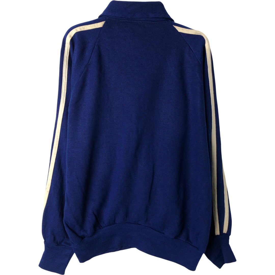 80'S - Collared Full-Zip Sweatshirt, Made in USA, Men's Size M unclear blue type Vintage Second Hand