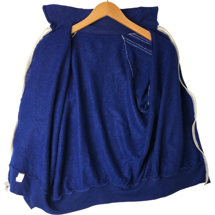 80'S - Collared Full-Zip Sweatshirt, Made in USA, Men's Size M unclear blue type Vintage Second Hand