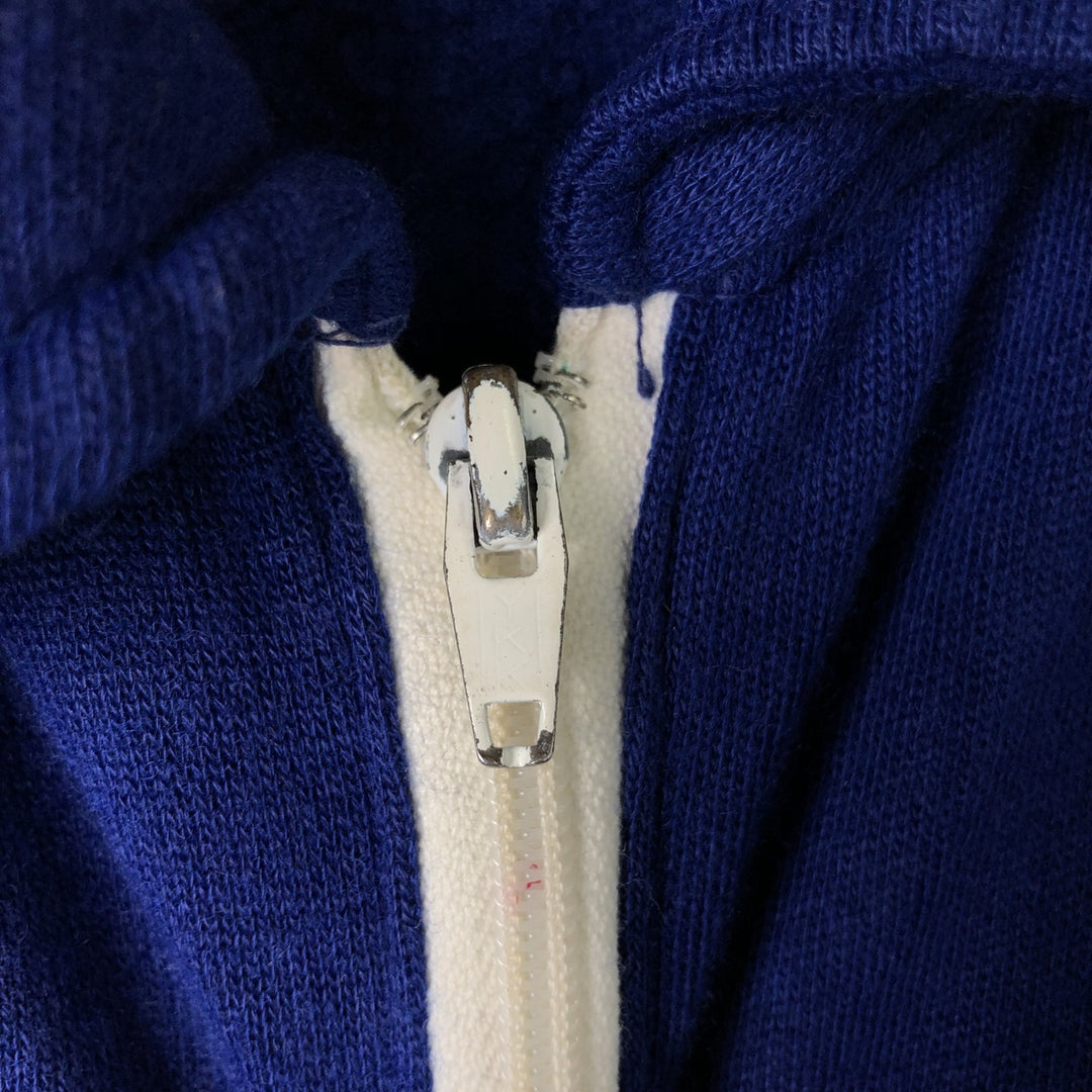 80'S - Collared Full-Zip Sweatshirt, Made in USA, Men's Size M unclear blue type Vintage Second Hand