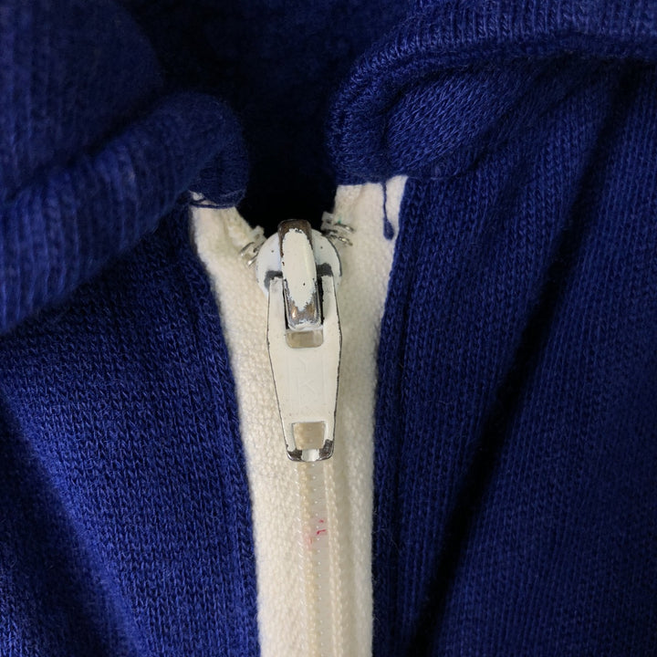 80'S - Collared Full-Zip Sweatshirt, Made in USA, Men's Size M unclear blue type Vintage Second Hand