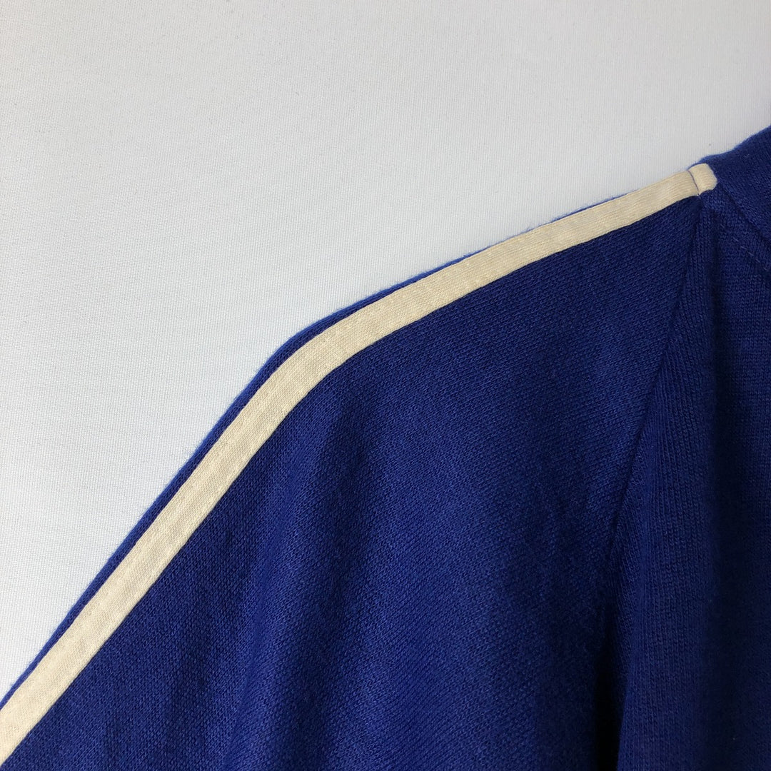 80'S - Collared Full-Zip Sweatshirt, Made in USA, Men's Size M unclear blue type Vintage Second Hand