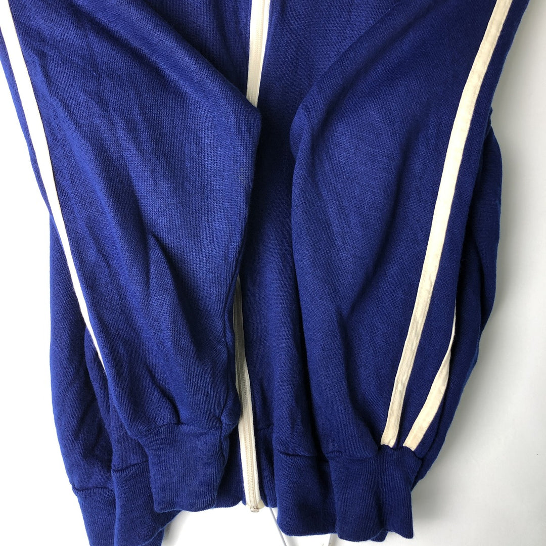 80'S - Collared Full-Zip Sweatshirt, Made in USA, Men's Size M unclear blue type Vintage Second Hand