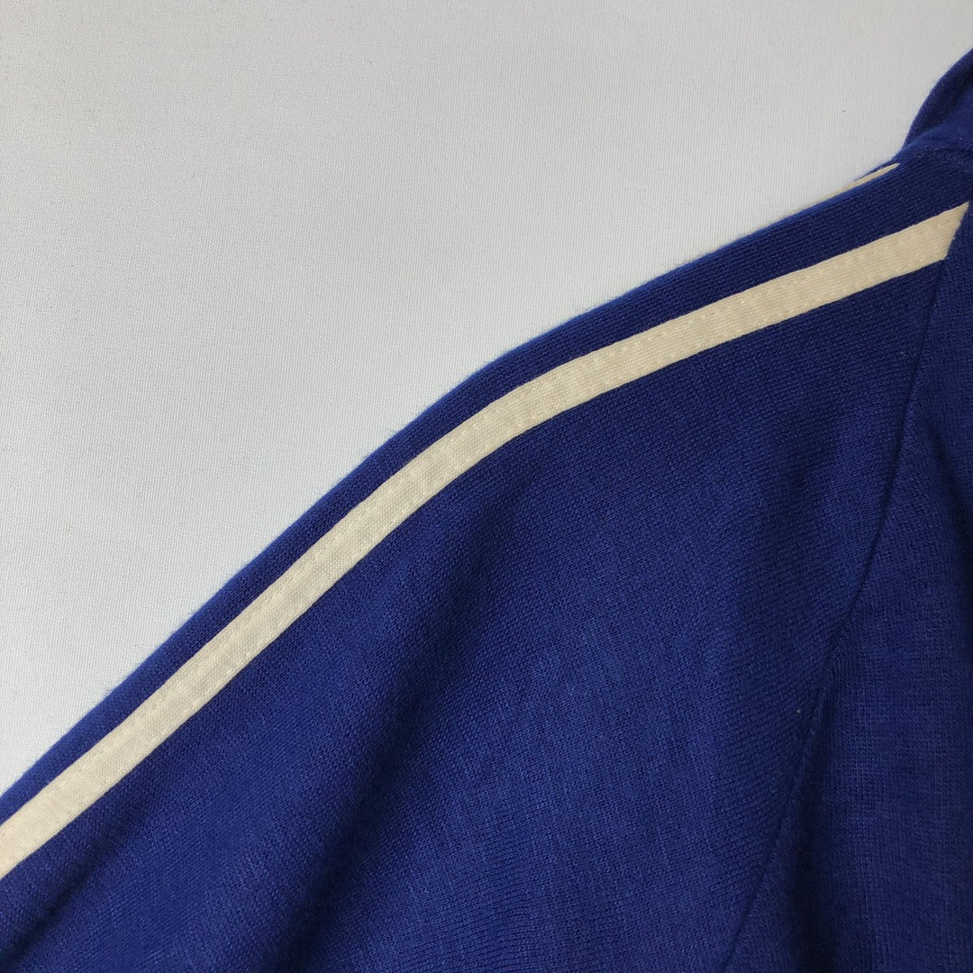 80'S - Collared Full-Zip Sweatshirt, Made in USA, Men's Size M unclear blue type Vintage Second Hand