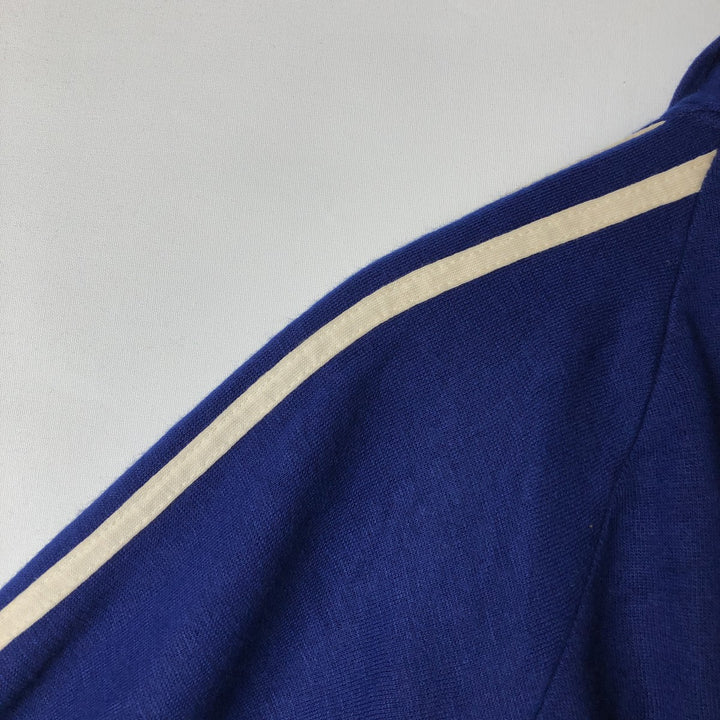 80'S - Collared Full-Zip Sweatshirt, Made in USA, Men's Size M unclear blue type Vintage Second Hand