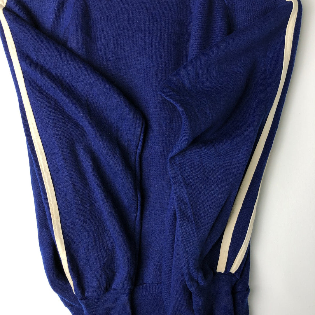 80'S - Collared Full-Zip Sweatshirt, Made in USA, Men's Size M unclear blue type Vintage Second Hand