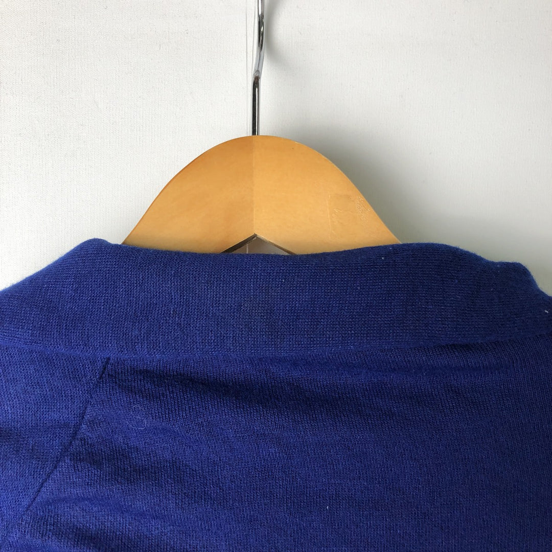 80'S - Collared Full-Zip Sweatshirt, Made in USA, Men's Size M unclear blue type Vintage Second Hand
