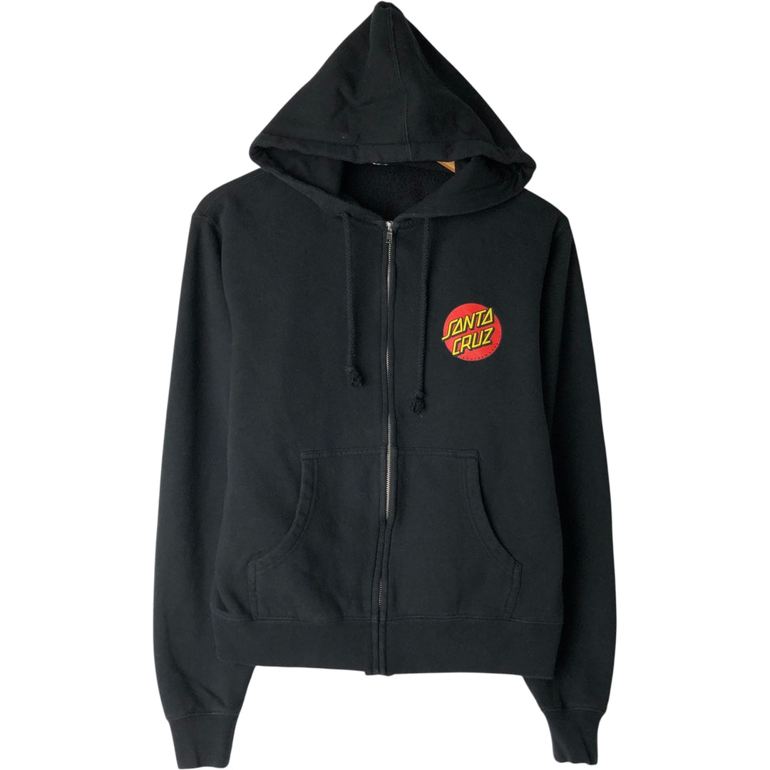 Santa Cruz Women's Full Zip Hoodie (Size M) unclear black type Vintage Second Hand