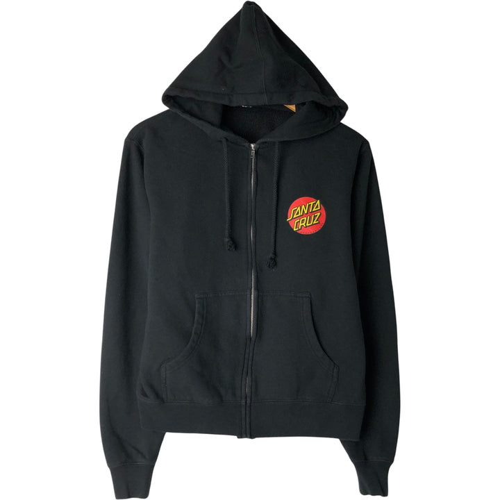 Santa Cruz Women's Full Zip Hoodie (Size M) unclear black type Vintage Second Hand