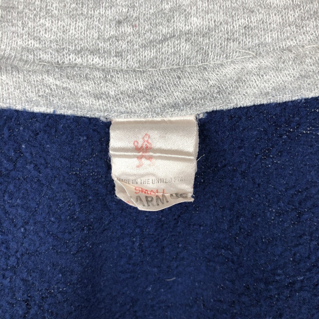 70s-80'S Warm Up Two-Tone High Neck Full-Zip Sweatshirt, Made in USA, Men's Size Small acrylic gray type Vintage Second Hand