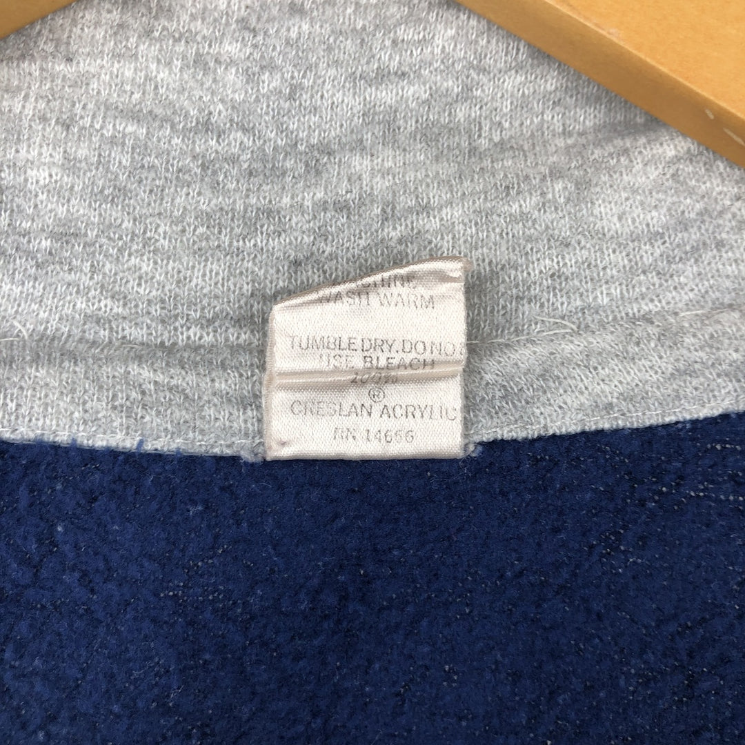 70s-80'S Warm Up Two-Tone High Neck Full-Zip Sweatshirt, Made in USA, Men's Size Small acrylic gray type Vintage Second Hand