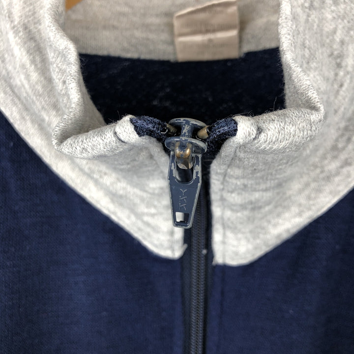70s-80'S Warm Up Two-Tone High Neck Full-Zip Sweatshirt, Made in USA, Men's Size Small acrylic gray type Vintage Second Hand