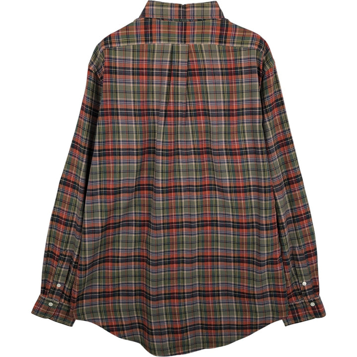 Ralph Lauren long sleeve button down check shirt, men's XL size cotton brown type Vintage Second Hand