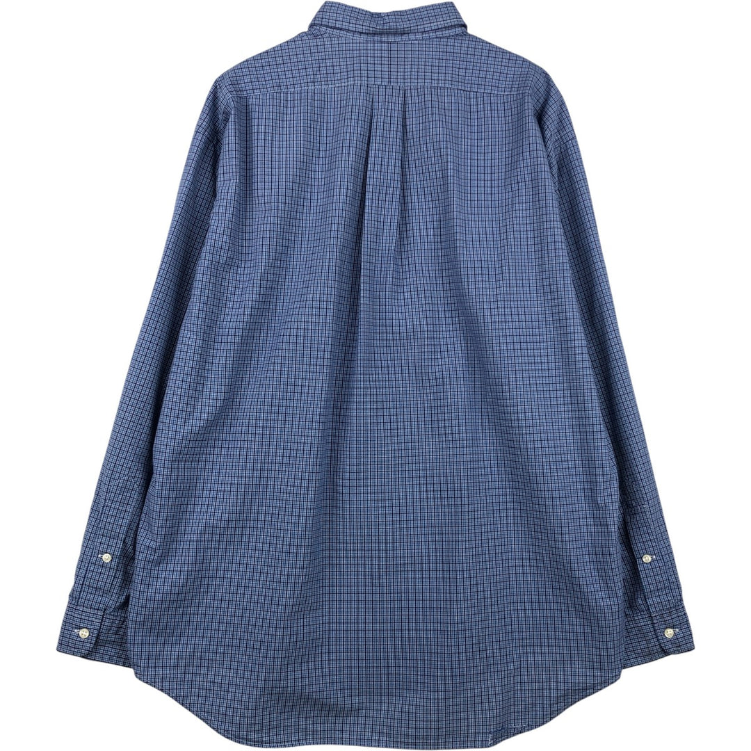 Ralph Lauren BLAKE long sleeve button down check shirt, men's XL size cotton blue type Vintage Second Hand