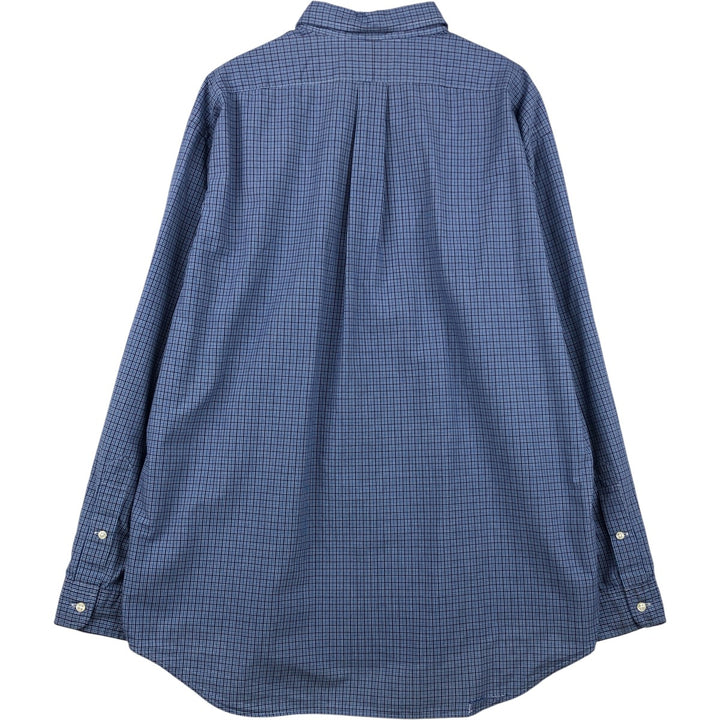 Ralph Lauren BLAKE long sleeve button down check shirt, men's XL size cotton blue type Vintage Second Hand