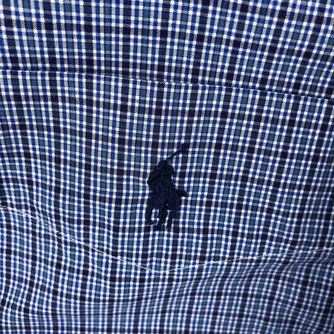 Ralph Lauren BLAKE long sleeve button down check shirt, men's XL size cotton blue type Vintage Second Hand