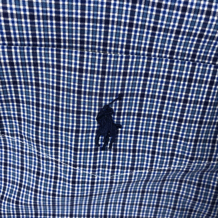 Ralph Lauren BLAKE long sleeve button down check shirt, men's XL size cotton blue type Vintage Second Hand