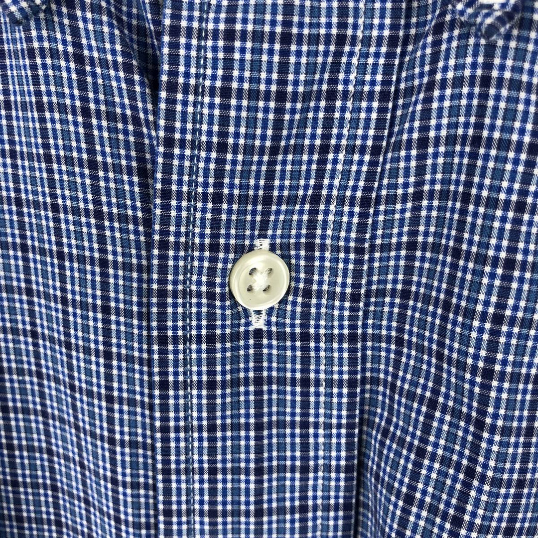 Ralph Lauren BLAKE long sleeve button down check shirt, men's XL size cotton blue type Vintage Second Hand
