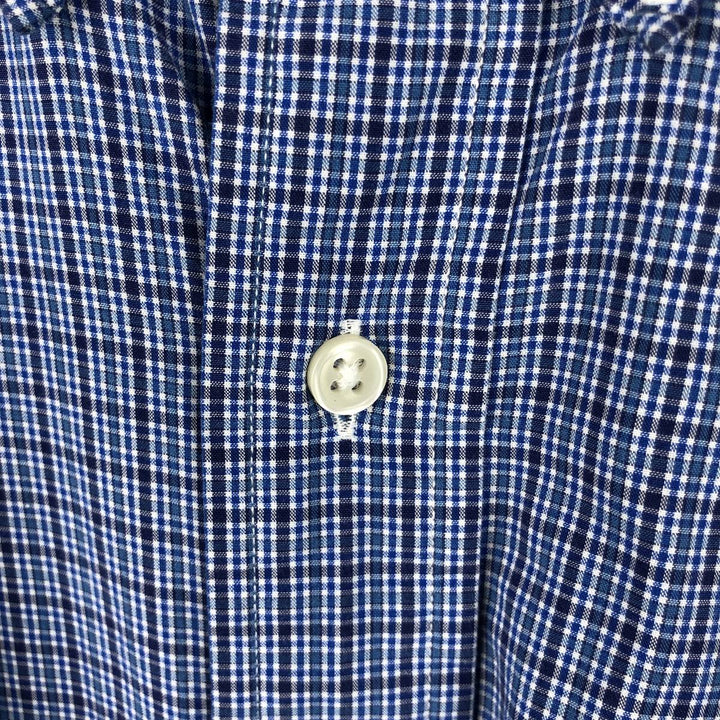 Ralph Lauren BLAKE long sleeve button down check shirt, men's XL size cotton blue type Vintage Second Hand