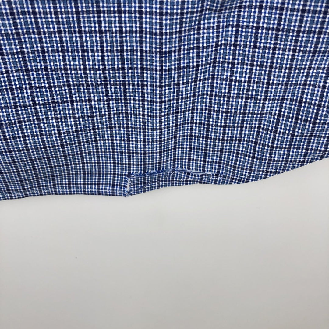 Ralph Lauren BLAKE long sleeve button down check shirt, men's XL size cotton blue type Vintage Second Hand