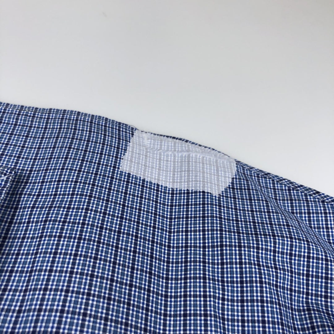 Ralph Lauren BLAKE long sleeve button down check shirt, men's XL size cotton blue type Vintage Second Hand