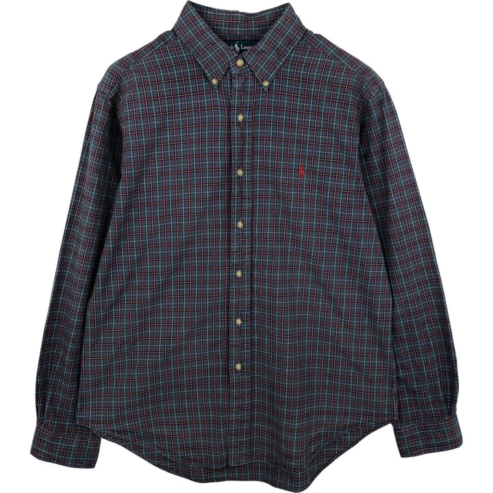 Ralph Lauren Classic Fit Long Sleeve Button Down Check Shirt Men's Size L cotton red type Vintage Second Hand