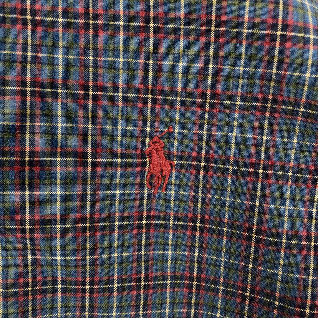 Ralph Lauren Classic Fit Long Sleeve Button Down Check Shirt Men's Size L cotton red type Vintage Second Hand