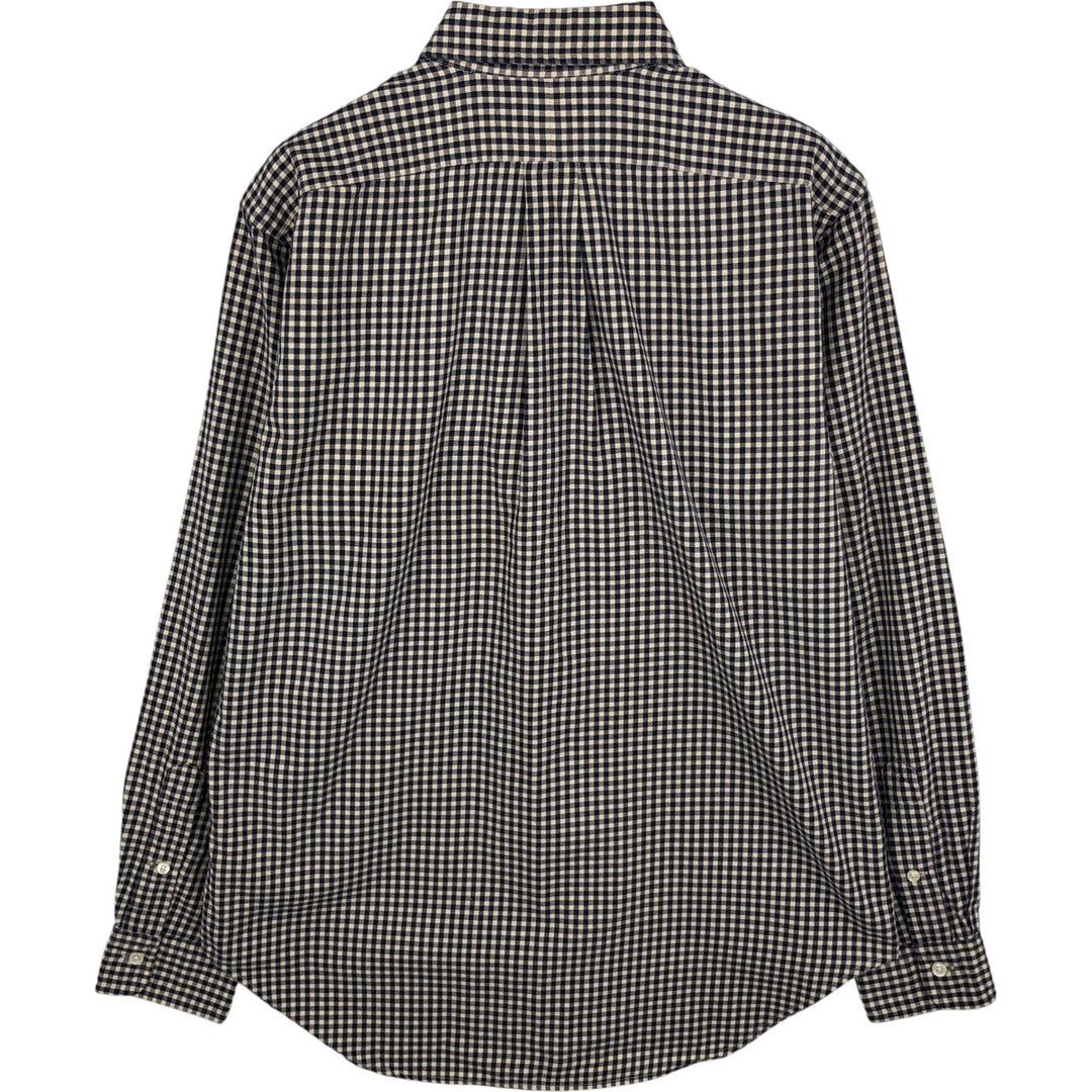 Ralph Lauren Classic Fit Gingham Check Long Sleeve Button Down Check Shirt Men's M cotton black type Vintage Second Hand